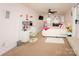 Stylish bedroom with a vanity and mirror, a bed, and ample decorations at 125 Southwood Park, Mooresville, NC 28117