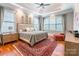 Spacious main bedroom boasts tray ceilings, large windows, and hardwood floors at 1260 Rittenhouse Ln, Rock Hill, SC 29732