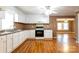 Kitchen with ample cabinet space and laminate flooring at 205 Stowe Acres Rd, Kings Mountain, NC 28086