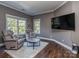 Comfortable sitting room with two recliners, a modern side table, and two large windows at 2301 Keara Way, Charlotte, NC 28270