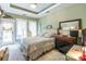 Bright and inviting main bedroom boasting a trey ceiling, neutral color palette and plush carpeting at 23128 Goose Down Ln, Lancaster, SC 29720