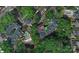 Aerial view of property, showcasing the building, parking and community pool at 2715 Selwyn Ave # 36, Charlotte, NC 28209