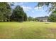 Sprawling backyard with mature trees, a trampoline, fire pit, and well-manicured lawn at 2906 Chapman Cir, Rock Hill, SC 29732