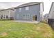 Backyard view featuring an exterior patio, fenced in yard, and sliding glass door at 3022 Burnello Ct, Iron Station, NC 28080