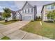Well-maintained two-story home with blue siding, manicured lawn and a two-car attached garage at 3022 Burnello Ct, Iron Station, NC 28080