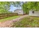 View of the backyard with a shed and a wood fence at 403 Carpenter Parker Ln, Rock Hill, SC 29730