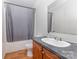 Bathroom featuring a vanity, sink, shower, and toilet at 403 Carpenter Parker Ln, Rock Hill, SC 29730
