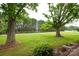 Lush front yard featuring mature trees and green grass at 4098 S Nc Hwy 127 Hwy, Hickory, NC 28602