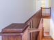 Wooden staircase with beautiful banister, offering a charming detail at 4098 S Nc Hwy 127 Hwy, Hickory, NC 28602