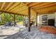 Outdoor patio with seating area and outdoor storage at 4116 Spring Cove Way, Belmont, NC 28012