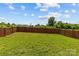 Large backyard featuring a well-kept lawn and a wooden privacy fence at 4531 Dalbeth St, Charlotte, NC 28213