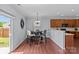 Bright dining area with modern table set, wooden cabinets, and access to outdoor area at 4531 Dalbeth St, Charlotte, NC 28213