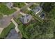 Aerial view of a well-manicured lawn, beautiful brick home, wooded backyard, and neighborhood at 4619 Glasgow Ct, Gastonia, NC 28056