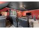 A view of the entertainment center in a media room with recliners at 4619 Glasgow Ct, Gastonia, NC 28056