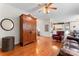 Open concept living space boasts hardwood floors and seamless transition to the adjacent kitchen area at 4619 Glasgow Ct, Gastonia, NC 28056