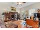 Bright office features hardwood floors, large windows, and built-in shelves for storage and organization at 4619 Glasgow Ct, Gastonia, NC 28056