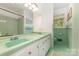Well-lit bathroom features vintage tile and fixtures at 507 Richards Dr, Shelby, NC 28150