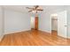 Spacious bedroom featuring hardwood floors and neutral wall paint at 507 Richards Dr, Shelby, NC 28150