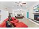 Large main bedroom includes a fireplace and comfortable seating area at 5418 Commodore Pl, Clover, SC 29710
