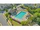 Aerial shot of the community pool with plenty of lounge seating at 8031 Scarlet Oak Ter, Indian Land, SC 29707