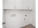 Functional laundry room with white cabinets and utility connections at 12744 Susanna Dr, Charlotte, NC 28214