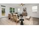 Bright living room featuring modern furniture and large windows at 12744 Susanna Dr, Charlotte, NC 28214