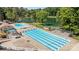Bird's eye view of the expansive community pool, perfect for swimming and relaxation at 14027 Springwater Dr, Matthews, NC 28105