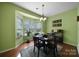 Cozy dining room featuring a bay window and a round table with black chairs at 2017 White Cedar Ln, Waxhaw, NC 28173
