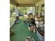 Untidy covered front porch cluttered with various household items and supplies at 208 E Main St, Cleveland, NC 27013