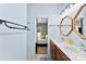 Bathroom features a double sink vanity and an open door to the bedroom at 2485 Shanklin Ln, Denver, NC 28037