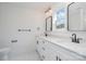 Bathroom with double sinks and marble flooring at 318 Sixth St, Belmont, NC 28012