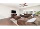 Comfortable living room with a large sofa and entertainment center at 532 Dalkeith Ave, Rock Hill, SC 29732