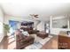 Open-concept living space with a large sectional sofa and hardwood flooring at 532 Dalkeith Ave, Rock Hill, SC 29732