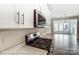 Kitchen with stainless steel gas range, quartz countertops, and white cabinets at 8619 Frank Grier Rd # 3, Charlotte, NC 28215