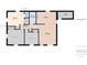 Detailed floor plan showcasing the layout of a 964 sq ft home including the bedroom, kitchen, bathrooms, and a shed at 120 Hepler Rd, Taylorsville, NC 28681