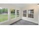 Sunlit room with carpet and large windows overlooking the green yard at 15333 Catawba S Cir, Matthews, NC 28104