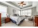 Serene primary bedroom featuring a tray ceiling, plush bedding, and natural light at 1655 Essex Hall Dr, Rock Hill, SC 29730