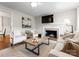 Cozy living room featuring a fireplace, comfortable seating, decorative rug, and lots of natural light at 1700 Emerywood Dr, Charlotte, NC 28210