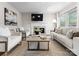 Cozy living room with a fireplace, comfortable seating, decorative rug, and bright natural light at 1700 Emerywood Dr, Charlotte, NC 28210