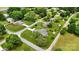 Real estate image shows an aerial view of homes with large lots and mature trees at 301 Museum Rd, Statesville, NC 28625