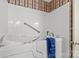 Bright bathroom showing a walk in tub with blue towel at 301 Museum Rd, Statesville, NC 28625