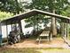 Covered outdoor area with grill and picnic table, perfect for enjoying the lake views at 3062 Bass Dr, Sherrills Ford, NC 28673