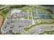 Aerial view of the community amenities, including a pool, tennis courts, and expansive green spaces at 3537 Plum St, Fort Mill, SC 29715