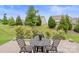 Outdoor patio with an elegant seating arrangement and landscaped surroundings at 3537 Plum St, Fort Mill, SC 29715