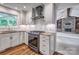 Modern kitchen featuring stainless steel appliances and white cabinetry at 46 Timberidge Dr, Lake Wylie, SC 29710