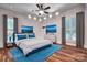 Beautiful bedroom boasts new decor, wood flooring, shutters and new furniture at 46 Timberidge Dr, Lake Wylie, SC 29710