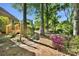 Beautiful backyard featuring lush greenery, mature trees, and colorful flowers creating a serene retreat at 4738 Truscott Rd, Charlotte, NC 28226
