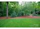 Lush green lawn and mature trees create a serene backyard setting at 601 Carver Pond Ln, Waxhaw, NC 28173