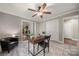Cozy home office features a ceiling fan, work desk, and accent chair at 7 Turtle Ln, Clover, SC 29710