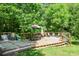 Spacious deck with seating, umbrella, and scenic views, perfect for outdoor gatherings at 7328 S Providence Rd, Waxhaw, NC 28173
